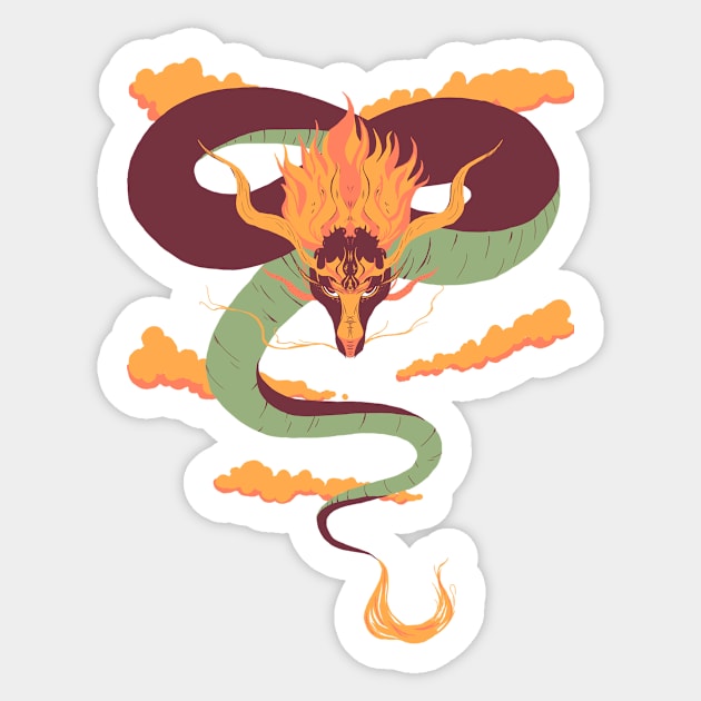 Sunset dragon Sticker by MaRinekiee